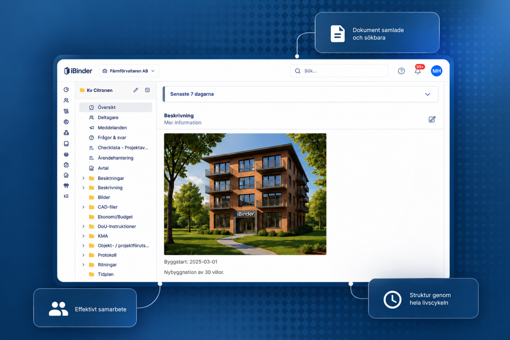 Mock-up iBinder user interface
